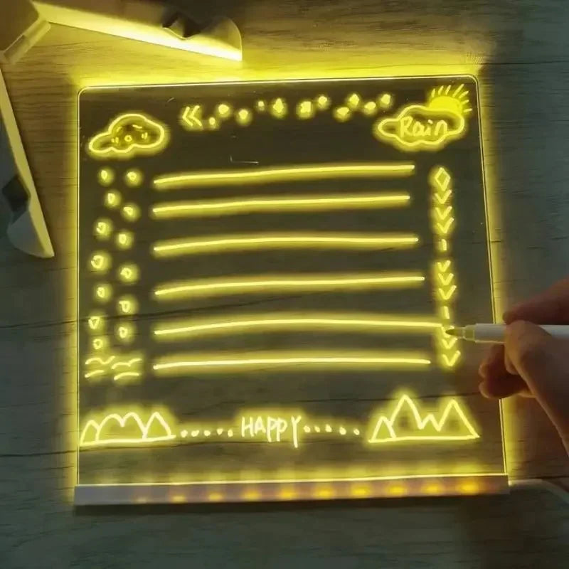 Planche à dessin lumineuse à LED pour enfants (+7 crayons de couleur GRATUIT)